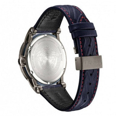 Versace Palazzo Empire Blue Dial Blue Leather Strap Watch for Men - VERD00118 Buy Now By Versace