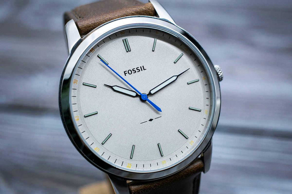 Fossil Minimalist Off White Dial Brown Leather Strap Watch for Men - FS5306 Buy Now By Fossil