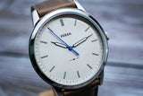 Fossil Minimalist Off White Dial Brown Leather Strap Watch for Men - FS5306 Buy Now By Fossil