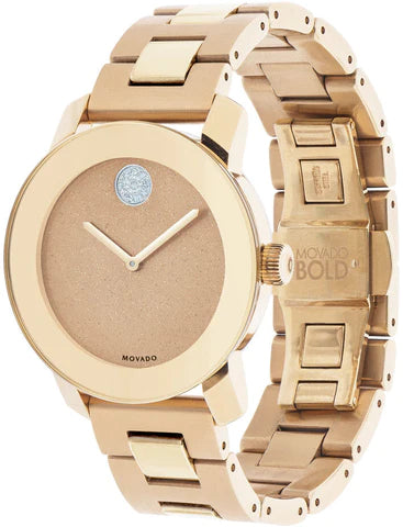 Movado Bold Rose Gold Dial Rose Gold Steel Strap Watch For Women - 3600335 Buy Now By Movado