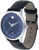 Movado 1881 Automatic Blue Dial Black Leather Strap Watch For Men - 606874 Buy Now By Movado