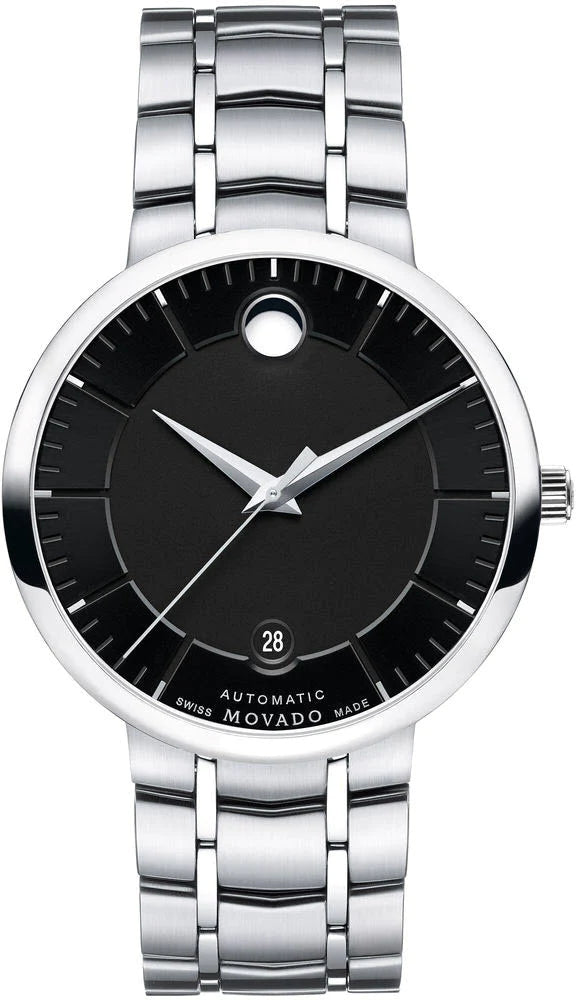Movado 1881 Automatic Black Dial Silver Steel Strap Watch for Men - 606914 Buy Now By Movado