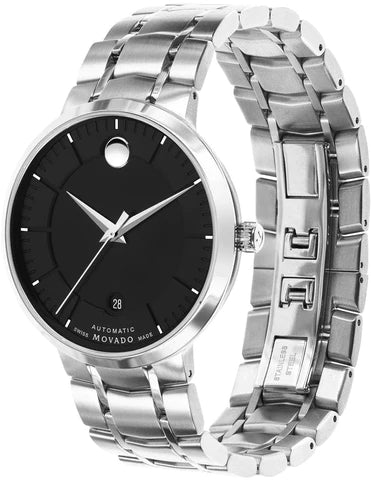 Movado 1881 Automatic Black Dial Silver Steel Strap Watch for Men - 606914 Buy Now By Movado