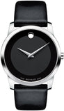 Movado Museum Black Dial Black Leather Strap Watch For Men - 606502 Buy Now By Movado