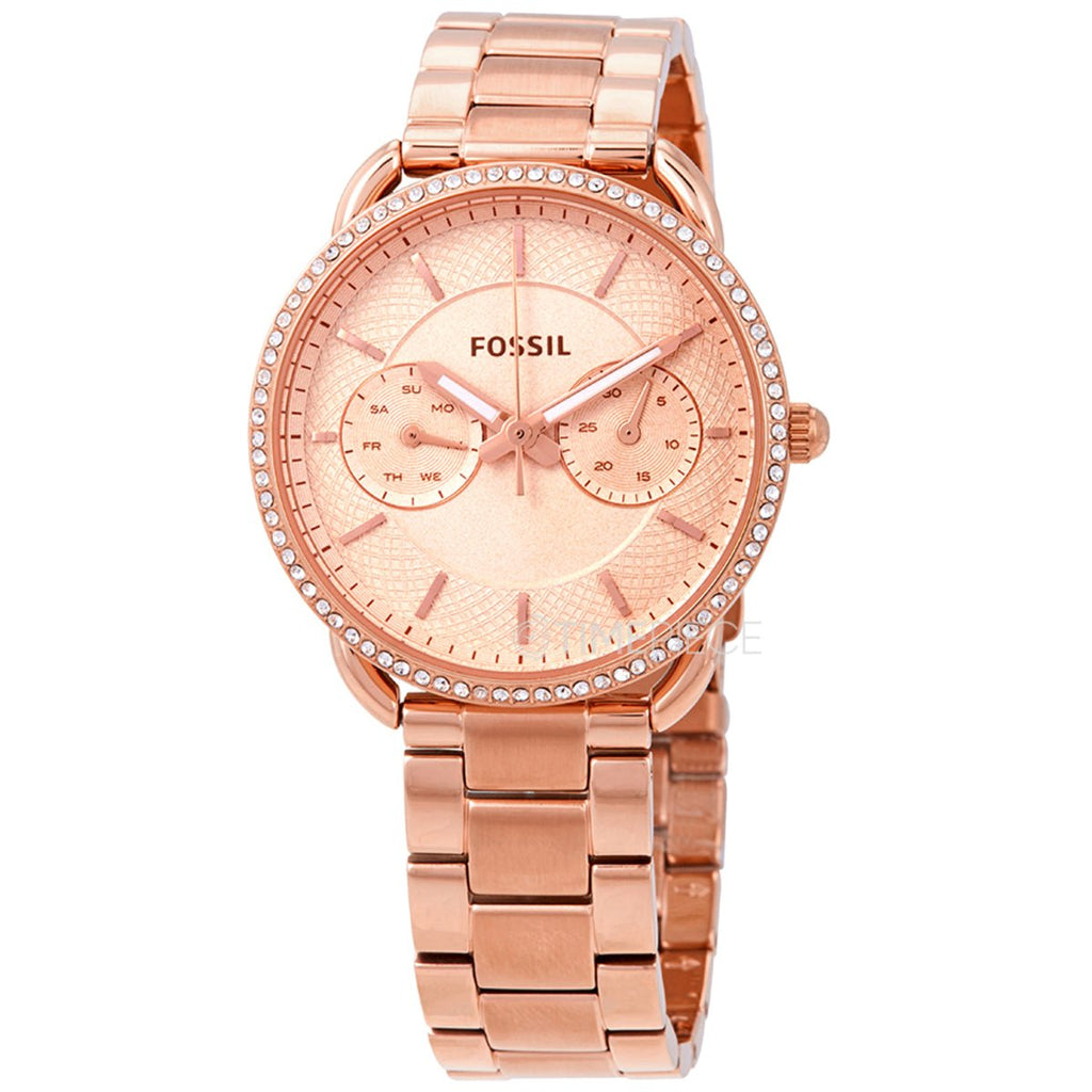 Fossil Tailor Rose Gold Dial Rose Gold Steel Strap Watch for Women - ES4264 Buy Now By Fossil