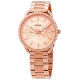 Fossil Tailor Rose Gold Dial Rose Gold Steel Strap Watch for Women - ES4264 Buy Now By Fossil
