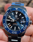 Tag Heuer Aquaracer Calibre 5 Blue Dial Silver Steel Strap Watch for Men - WAY211C.BA0928 Buy Now By Tag Heuer