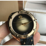 Versace Shadov Gold Dial Green Leather Strap Watch For Women - VEBM01018 Buy Now By Versace