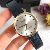 Coach Slim Easton Silver Dial Blue Leather Strap Watch for Women - 14502687 Buy Now By Coach