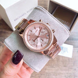 Michael Kors Ritz Chronograph Rose Gold Dial Rose Gold Steel Strap Watch for Women - MK6357 Buy Now By Michael Kors
