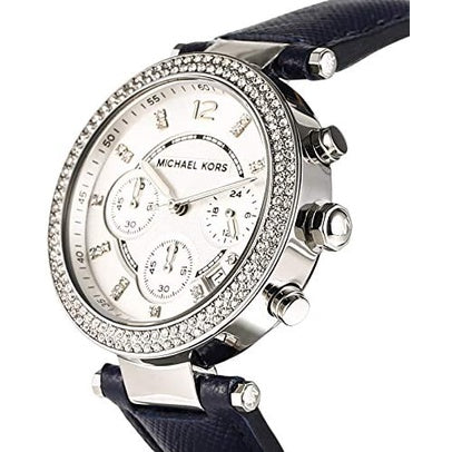 Michael Kors Parker White Dial Navy Blue Leather Strap Watch for Women - MK2293 Buy Now By Michael Kors