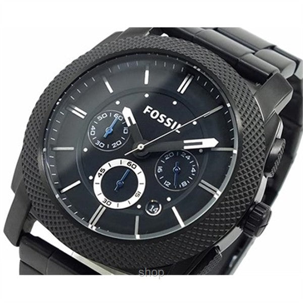 Fossil Machine Chronograph Black Dial Black Steel Strap Watch for Men - FS4552 Buy Now By Fossil