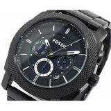 Fossil Machine Chronograph Black Dial Black Steel Strap Watch for Men - FS4552 Buy Now By Fossil