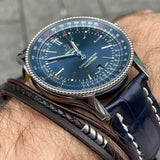 Breitling Navitimer Automatic 41 Blue Dial Blue Leather Strap Watch for Men - A17326161C1P3 Buy Now By Breitling