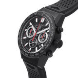 Tag Heuer Carrera Chronograph Steel & Ceramic Black Dial Black Rubber Strap Watch for Men - CBG2090.FT6145 Buy Now By Tag Heuer