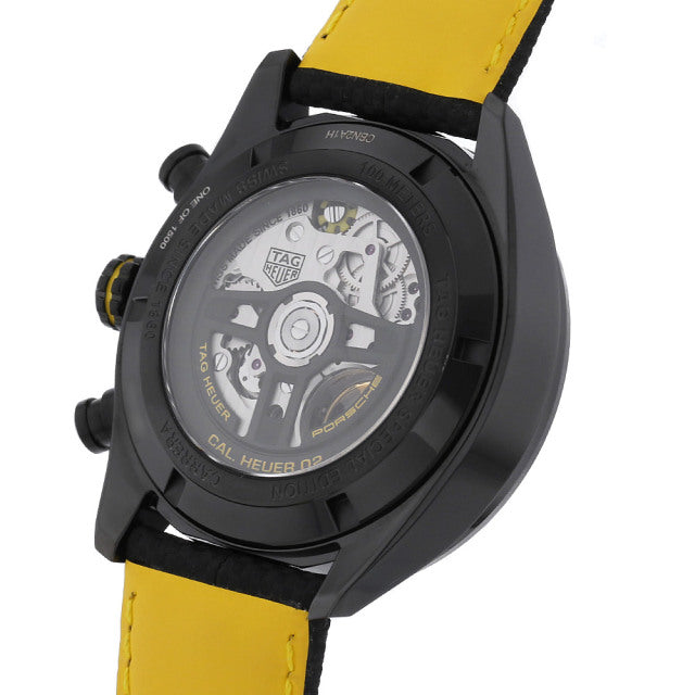 Tag Heuer Carrera x Porsche Automatic Chronograph Black Dial Black Nylon Strap Watch for Men - CBN2A1H.FC6512 Buy Now By Tag Heuer