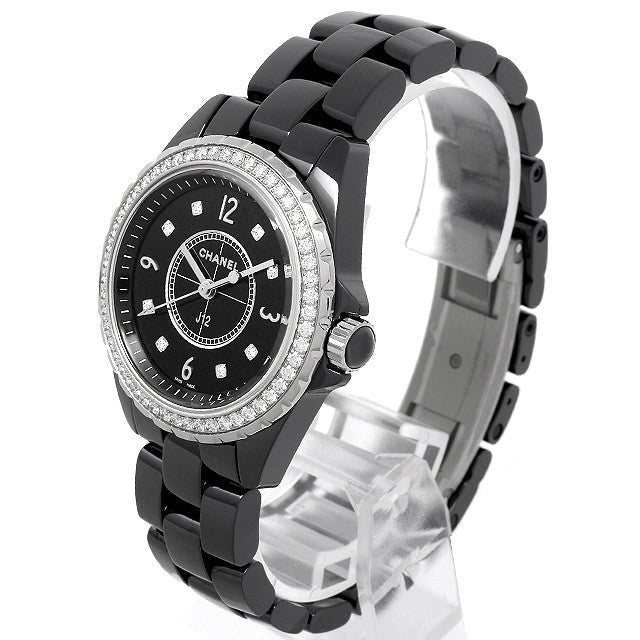 Chanel J12 Diamonds Ceramic Black Dial Black Steel Strap Watch for Women - J12 H3108 Buy Now By Chanel