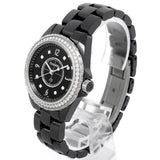 Chanel J12 Diamonds Ceramic Black Dial Black Steel Strap Watch for Women - J12 H3108 Buy Now By Chanel