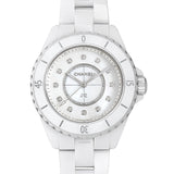 Chanel J12 Diamonds Mother of Pearl White Dial White Steel Strap Watch for Women - J12 H5704 Buy Now By Chanel