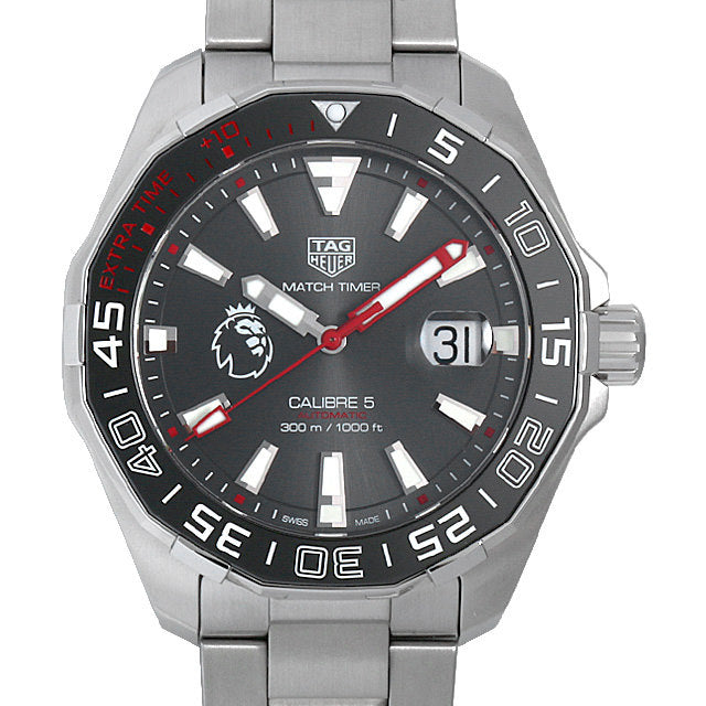 Tag Heuer Aquaracer Calibre 5 Premiere League Edition Black Dial Silver Stainless Steel Watch for Men - WAY201D.BA0927 Buy Now By Tag Heuer
