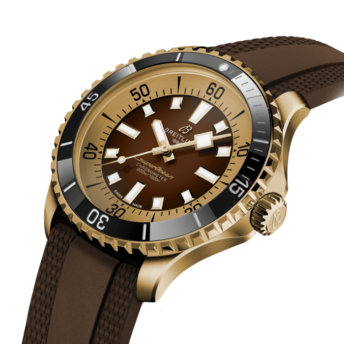 Breitling Superocean Automatic 44 Brown Dial Brown Rubber Strap Watch for Men - N17376201Q1S1 Buy Now By Breitling