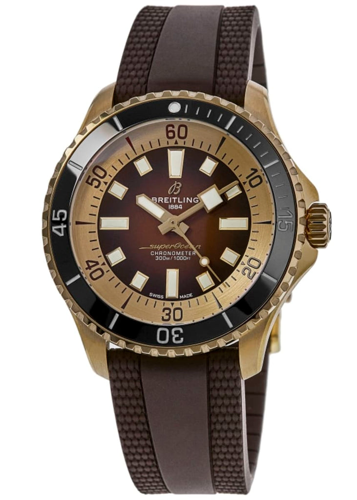 Breitling Superocean Automatic 44 Brown Dial Brown Rubber Strap Watch for Men - N17376201Q1S1 Buy Now By Breitling