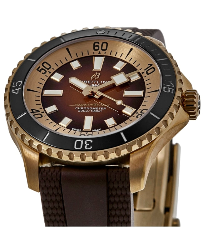 Breitling Superocean Automatic 44 Brown Dial Brown Rubber Strap Watch for Men - N17376201Q1S1 Buy Now By Breitling