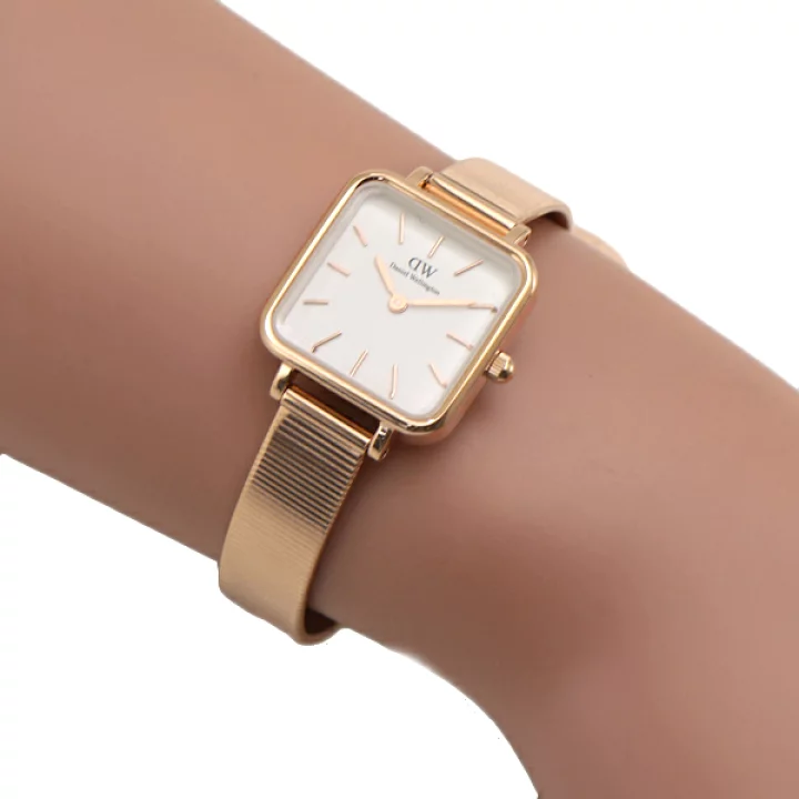 Daniel Wellington Quadro Studio White Dial Rose Gold Mesh Strap Watch For Women - DW00100517 Buy Now By Daniel Wellington