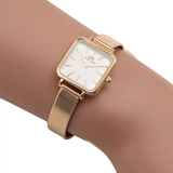 Daniel Wellington Quadro Studio White Dial Rose Gold Mesh Strap Watch For Women - DW00100517 Buy Now By Daniel Wellington