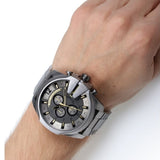 Diesel Mega Chief Chronograph Grey Dial Grey Steel Strap Watch For Men - DZ4466 Buy Now By Diesel