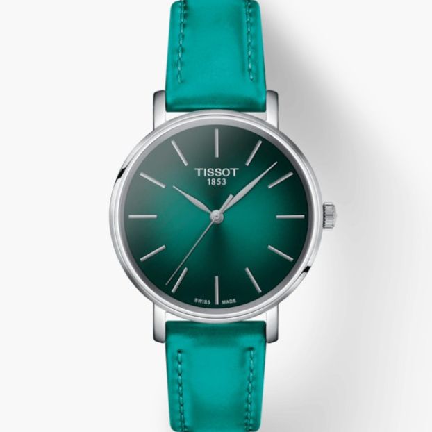 Tissot Everytime Lady Green Dial Green Leather Strap Watch for Women - T143.210.17.091.00 Buy Now By Tissot