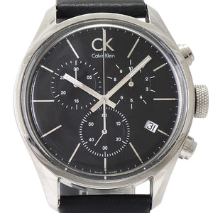 Calvin Klein Masculine Chronograph Black Dial Black Leather Strap Watch for Men - K2H27102 Buy Now By Calvin Klein
