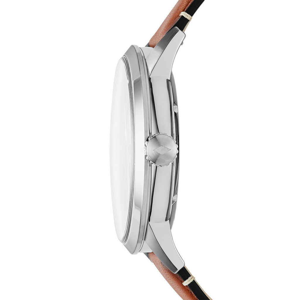 Fossil Townsman Automatic Skeleton Blue Dial Brown Leather Strap Watch for Men - ME3154 Buy Now By Fossil