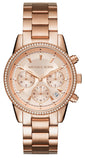 Michael Kors Ritz Chronograph Rose Gold Dial Rose Gold Steel Strap Watch for Women - MK6357 Buy Now By Michael Kors