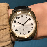 Marc Jacobs Mandy White Dial Black Leather Strap Watch for Women - MJ1564 Buy Now By Marc Jacobs