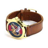 Gucci Le Marche Des Merveilles Red & Green Dial Brown Leather Strap Unisex Watch - YA126497 Buy Now By Gucci