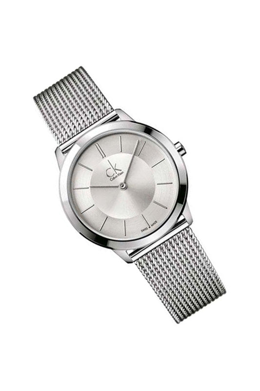 Calvin Klein Minimal White Dial Silver Mesh Bracelet Watch for Men - K3M22126 Buy Now By Calvin Klein