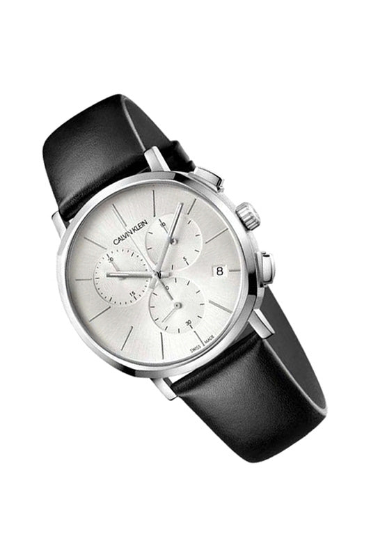 Calvin Klein Posh Silver Dial Black Leather Strap Watch for Men - K8Q371C6 Buy Now By Calvin Klein