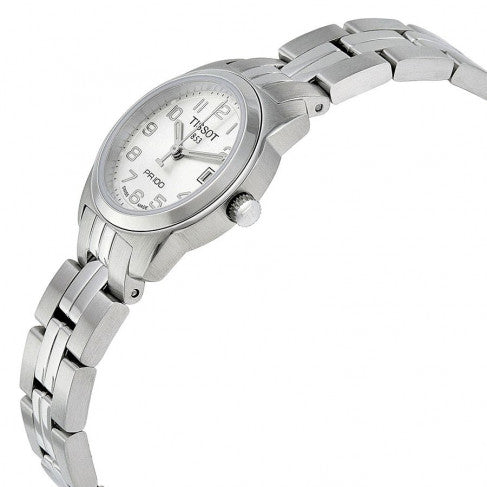 Tissot T Classic PR100 Silver Dial Silver Steel Strap Watch For Women - T049.210.11.032.00 Buy Now By Tissot