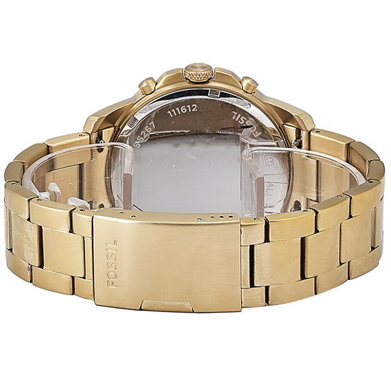 Fossil Inscription Automatic Black Dial Gold Steel Strap Watch for Men - FS5267 Buy Now By Fossil