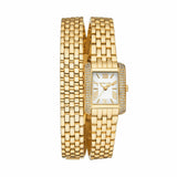 Michael Kors Emery Pave Double Wrap White Dial Gold Steel Strap Watch for Women - MK4833 Buy Now By Michael Kors