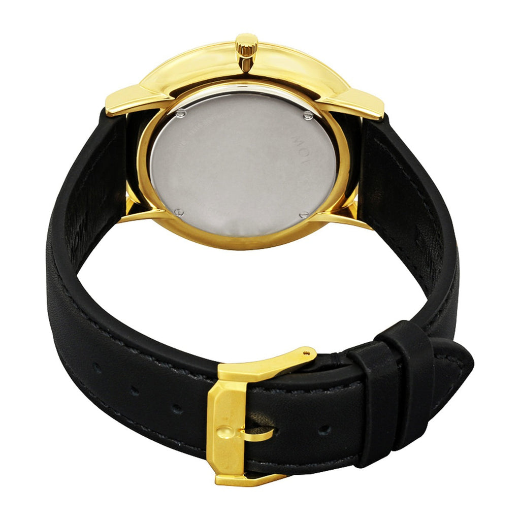 Movado Ultra Slim Black Dial Black Leather Strap Watch For Men - 0607087 Buy Now By Movado