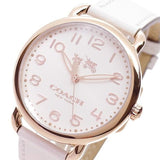 Coach Delancey White Dial White Leather Strap Watch for Women - 14502716 Buy Now By Coach