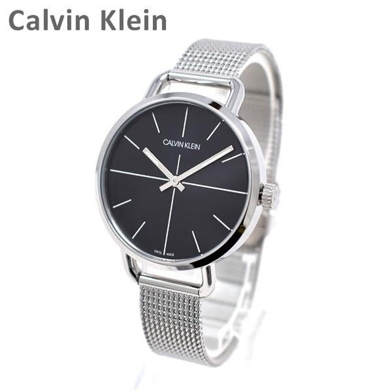 Calvin Klein Even Black Dial Silver Mesh Bracelet Watch for Women - K7B23121 Buy Now By Calvin Klein