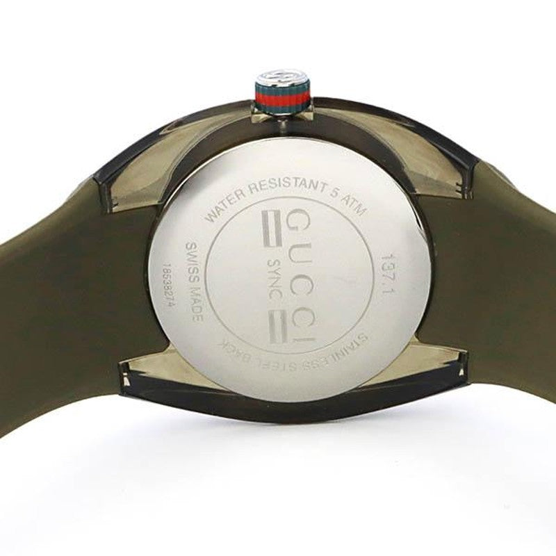 Gucci Sync XXL Quartz Brown Dial Brown Leather Strap Watch For Men - YA137106 Buy Now By Gucci