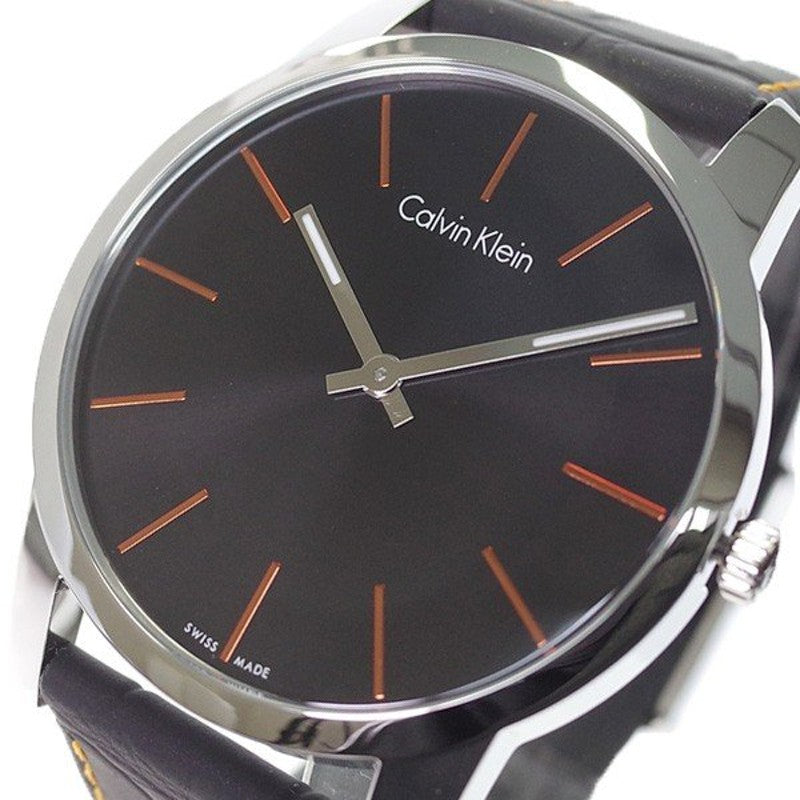 Calvin Klein City Black Dial Black Leather Strap Watch for Men - K2G211C1 Buy Now By Calvin Klein