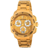 Versace Dylos Chronograph Gold Dial Gold Steel Strap Watch for Men - VQC040015 Buy Now By Versace