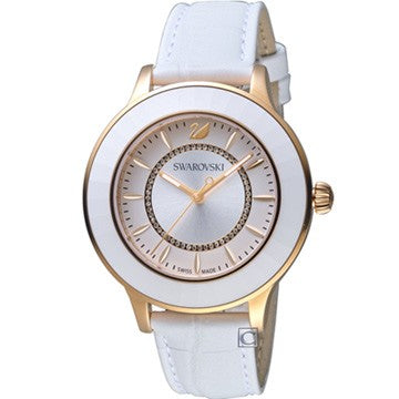 Swarovski Octea Lux White Dial White Leather Strap Watch for Women - 5414416 Buy Now By Swarovski