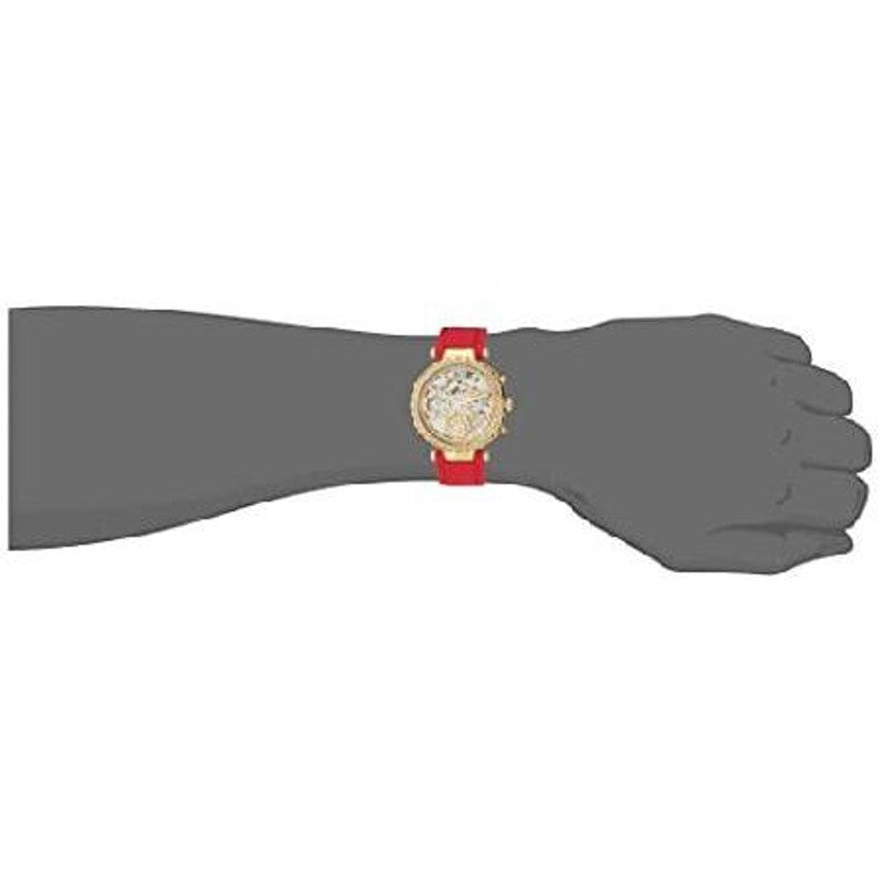 Guess Solstice Diamonds Gold Dial Red Rubber Strap Watch for Women - GW0484L1 Buy Now By Guess
