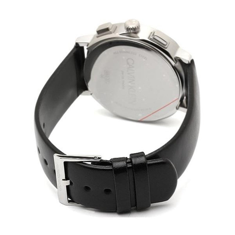 Calvin Klein Posh Silver Dial Black Leather Strap Watch for Men - K8Q371C6 Buy Now By Calvin Klein